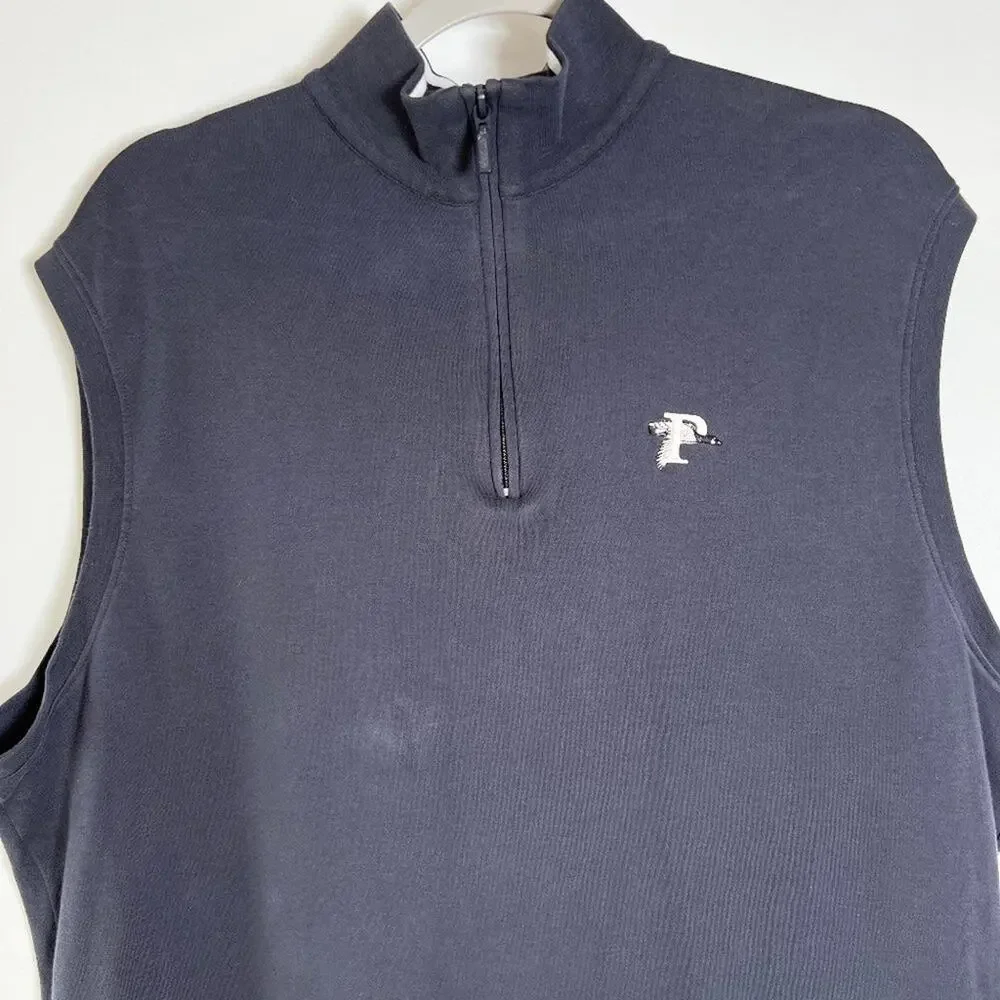 Peter Millar 1/4 Zip Pima Cotton Golf Vest SIZE XL Navy Pullover Peru